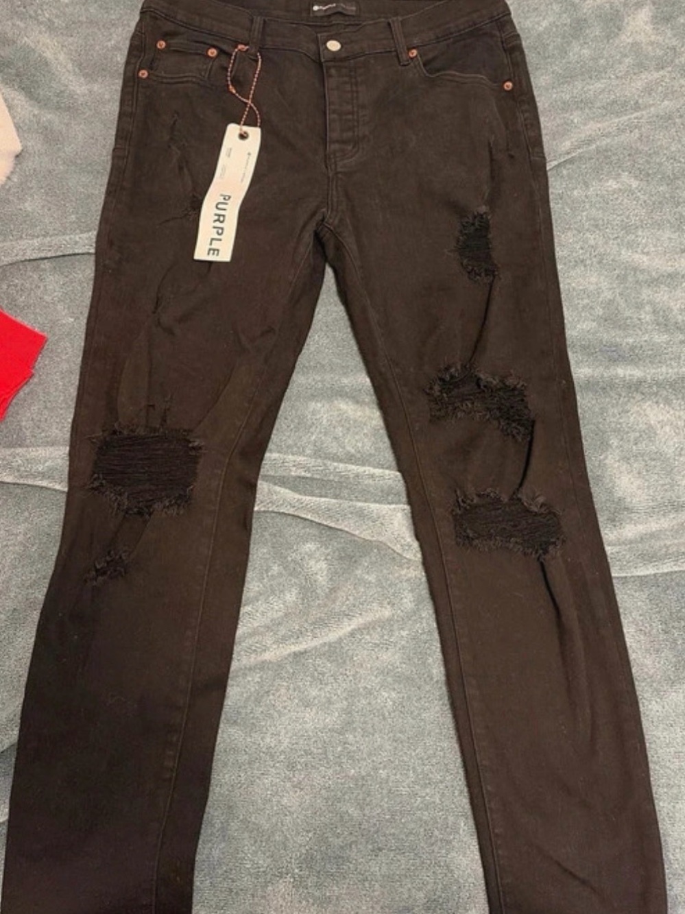 Purple Brand Men's Slim Black Distressed Jeans